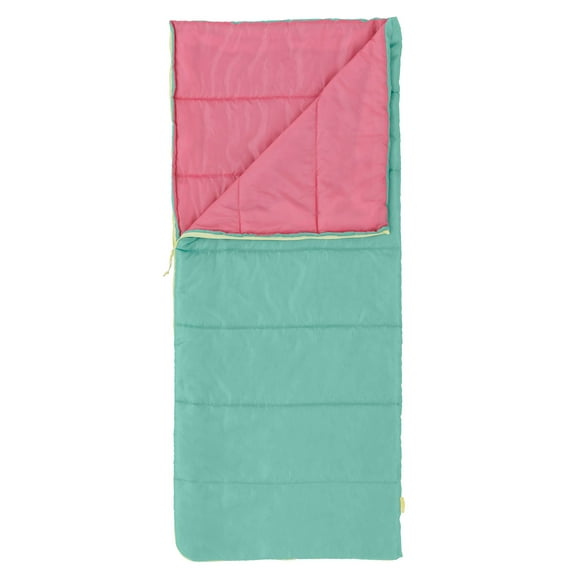 Ozark Trail 50F Youth warm weather rectangle sleeping bag - Teal & Pink