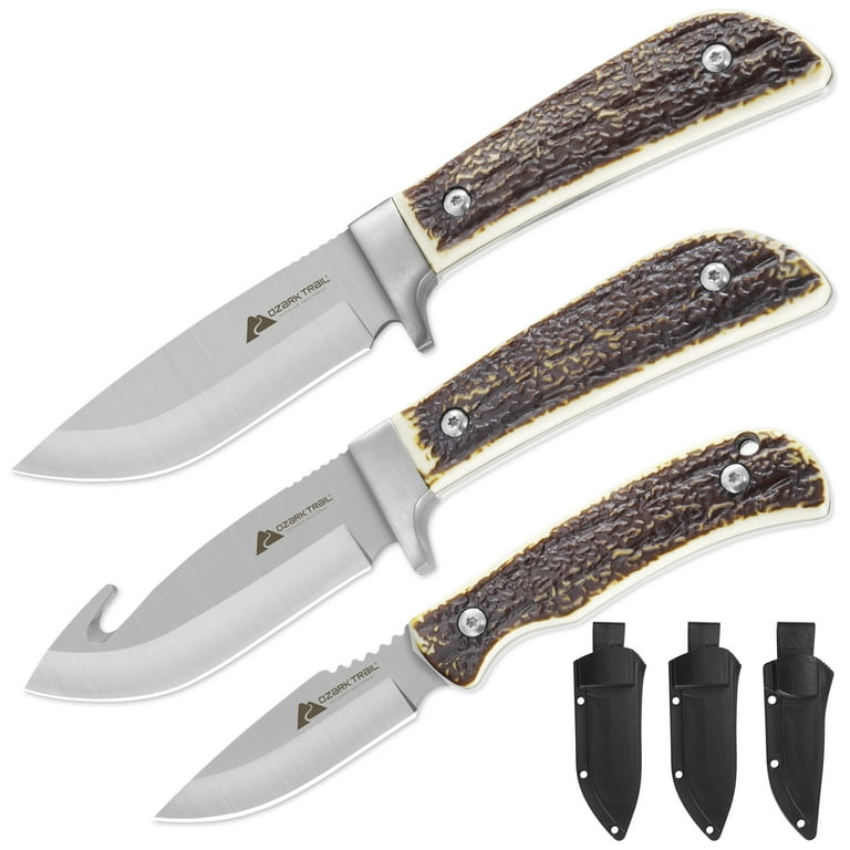 Ozark Trail 6 Pieces Combo Knife Set,8.5 inches Fixed Blade & Gut