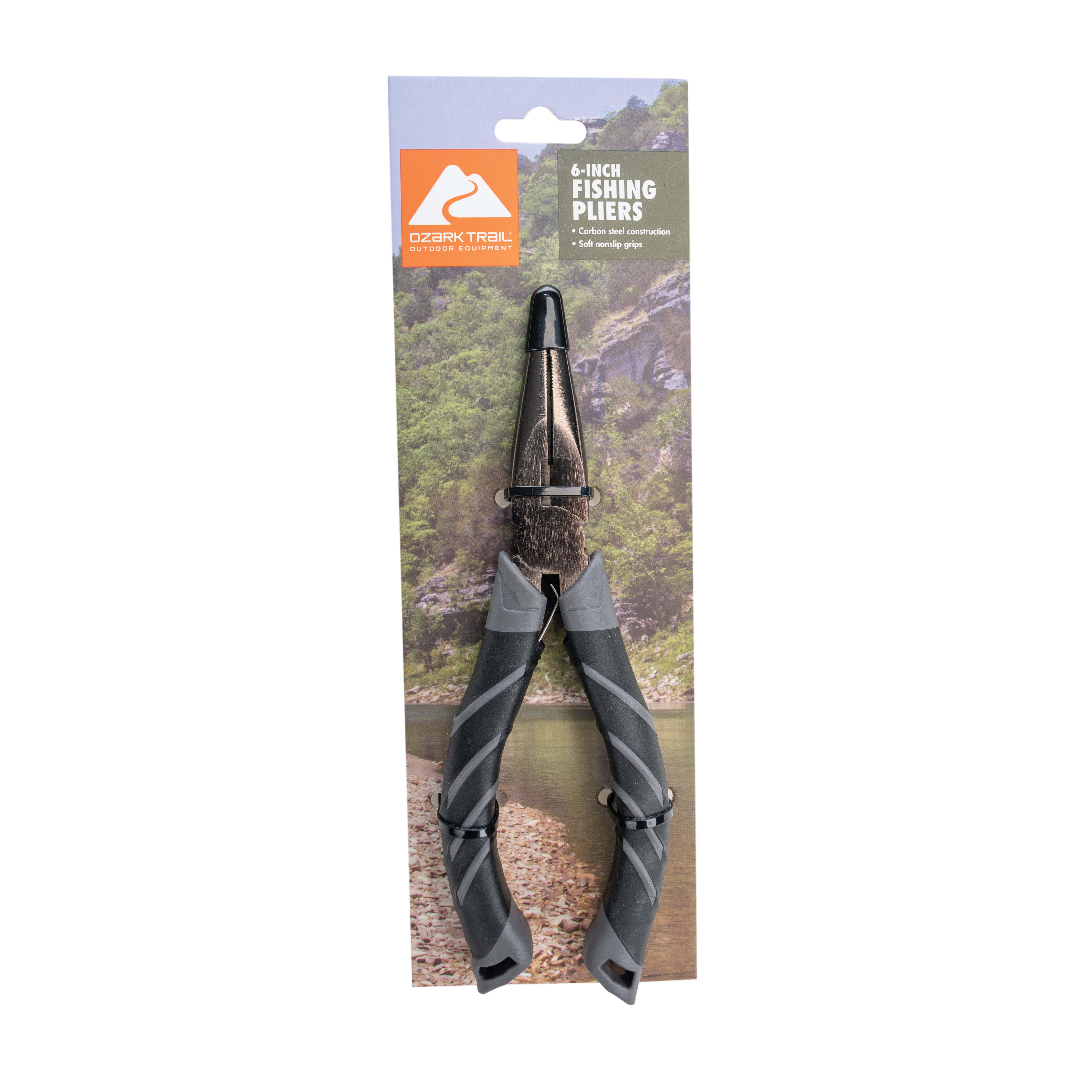 Ozark Trail 6-Inch Carbon Steel Fishing Pliers with Soft Grip Handle