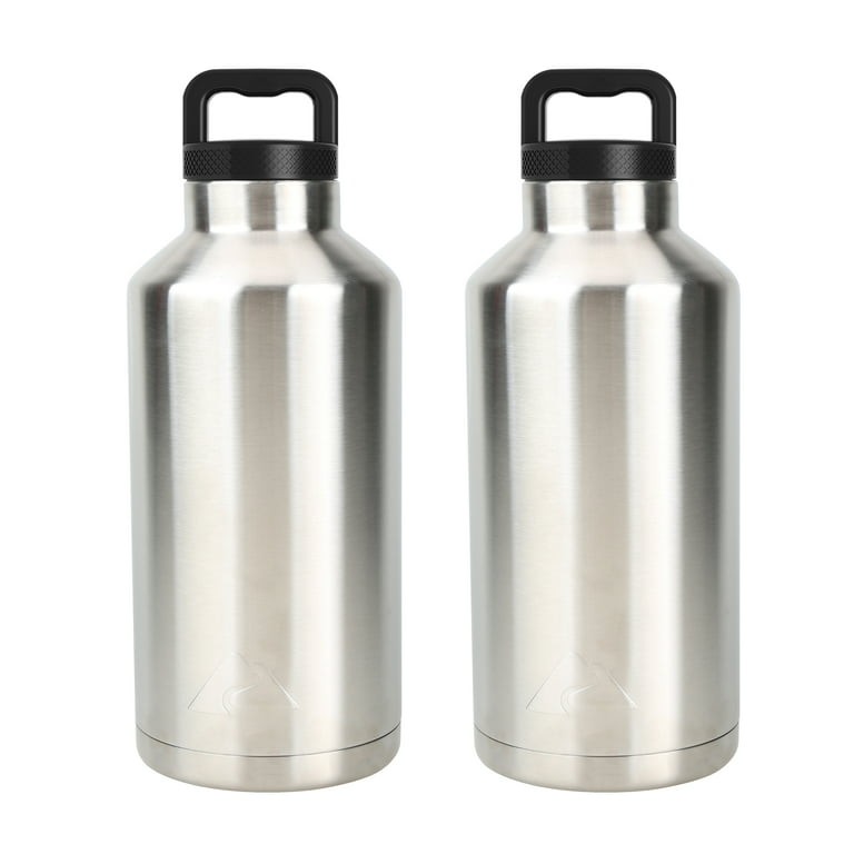 Stainless Steel Double Wall Thermos with Handle 64 Oz Fitness, Travel,  Hiking & Camping - AliExpress