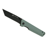 Ozark Trail 7.5 in Tanto Folding Knife, 3.25 in Stainless Steel Blade with Titanium Coating, Green