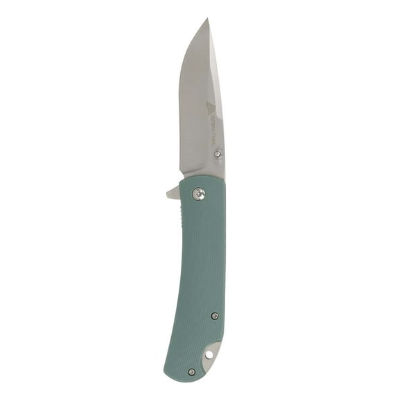 Ozark Trail 7.5-inch Folding Stainless Steel Pocket Knife, Full Tang Drop Point Blade, Green