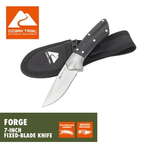 Cuchillo de hoja fija Ozark Trail Forge de 7 pulgadas con hoja de acero inoxidable y mango de polipropileno