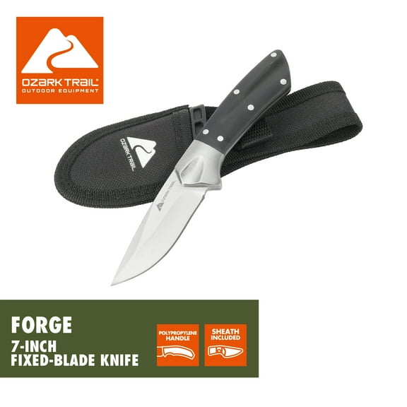 Ozark Trail Forge 7-in Fixed Blade Knife with Stainless Steel Blade and Polypropylene Handle