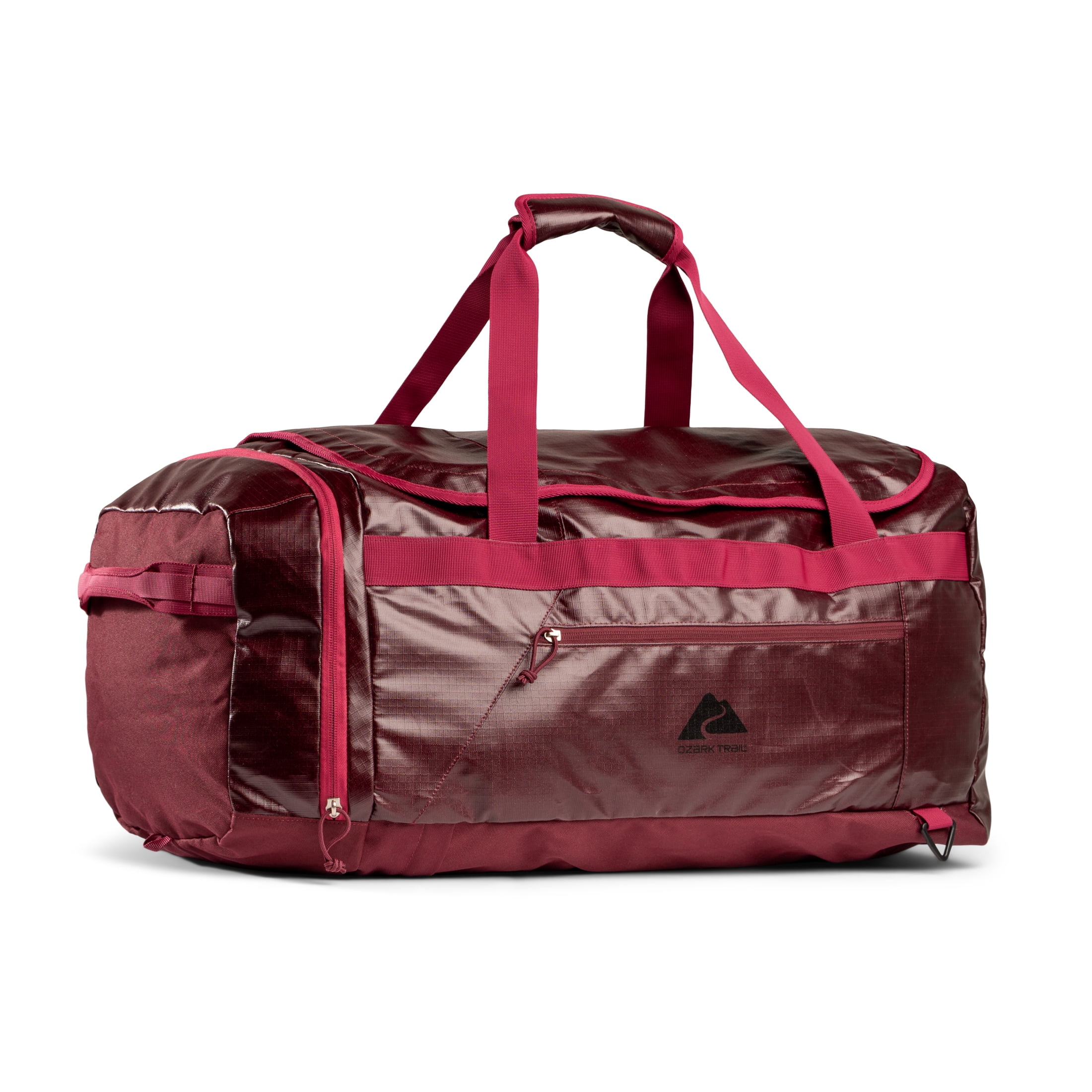 Ozark Trail 70L Coated Polyester Ripstop Duffel Bag with Backpack Straps, Plum