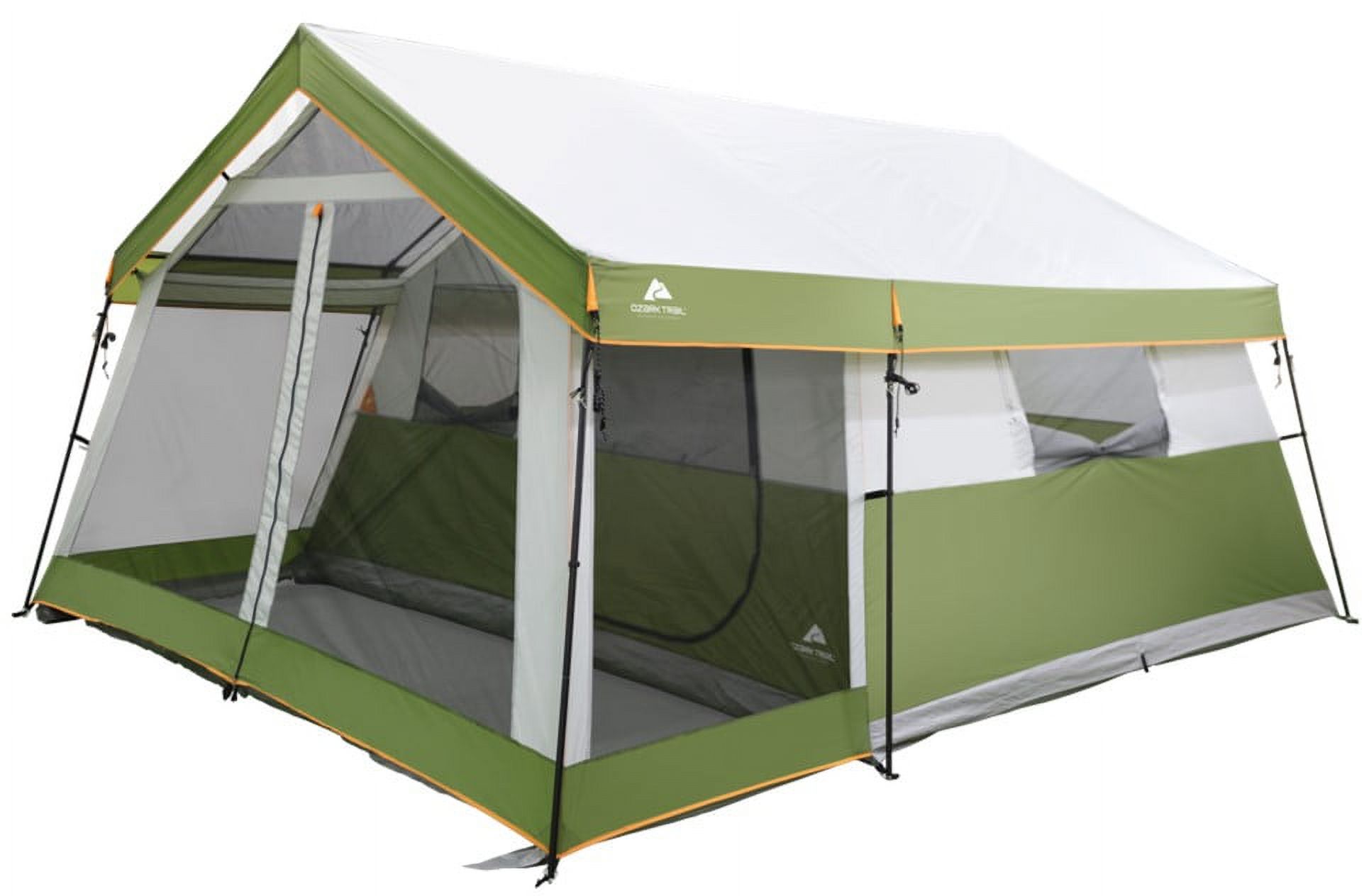 Ozark Trail 8-Person Family Cabin Tent 1 Room with Screen Porch, Green, Dimensions: 12'x11'x7', 45.86 lbs. - image 1 of 12