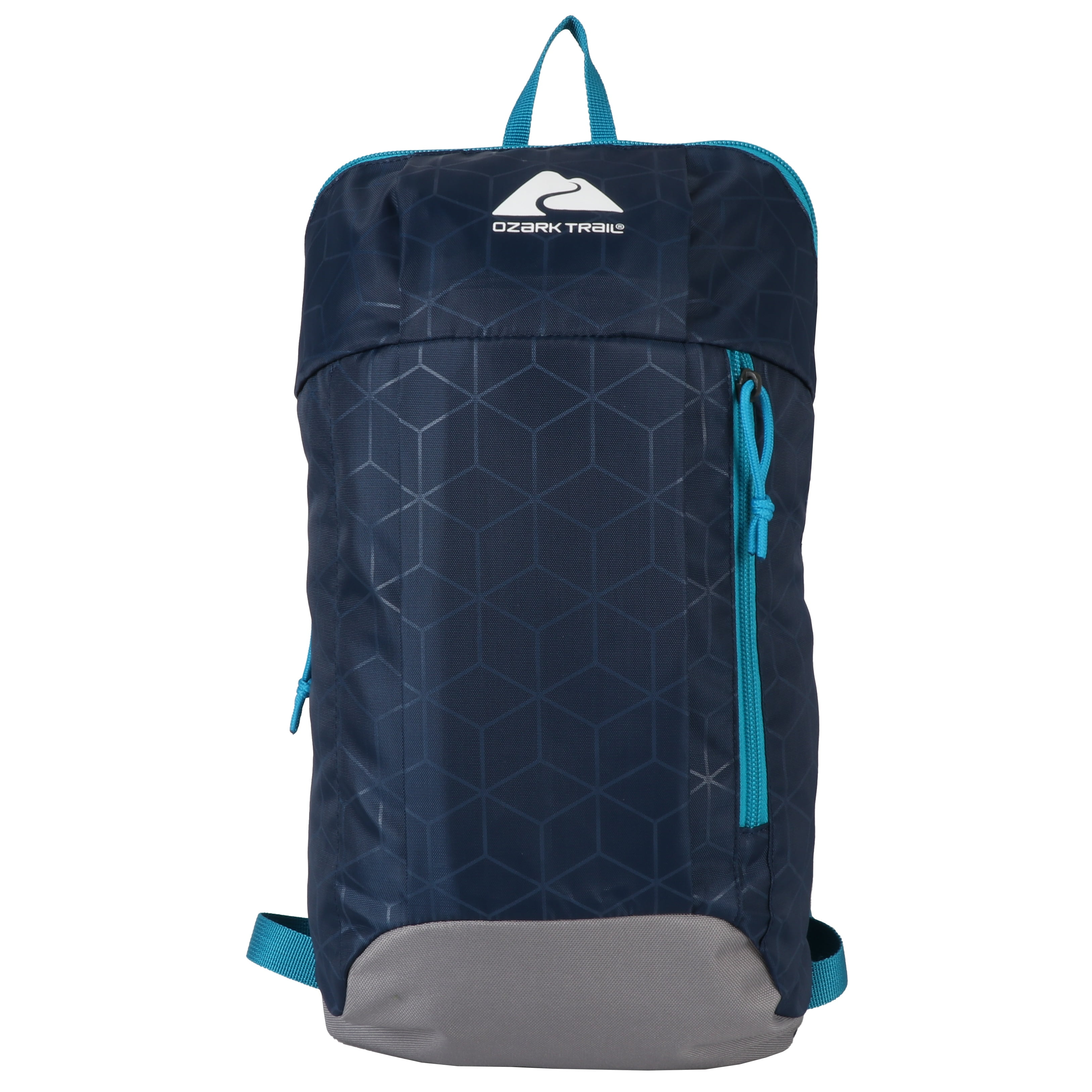 Ozark Trail Adult 10 Liter Small Hiking Backpack, Recycled Material,  Embossed, Unisex, Blue 