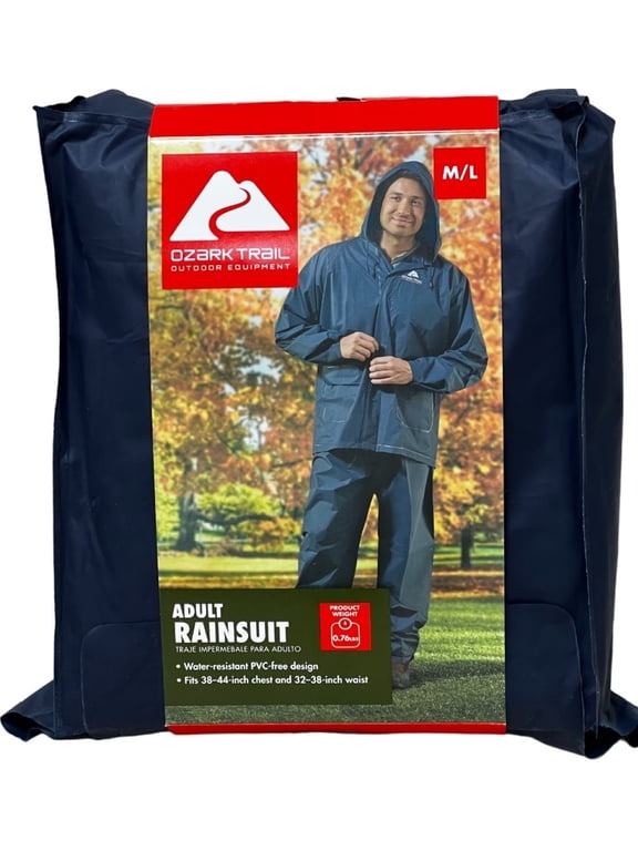 Adult EVA Rainwear Suit for Men, Size Medium/Large - Fits 38-44 Inch Chest and 32-38 Inch Waist