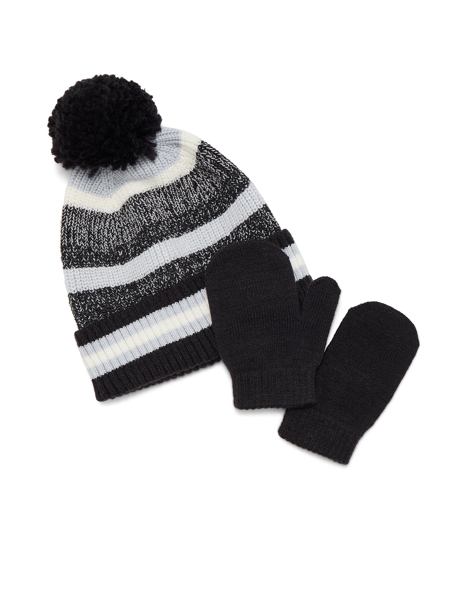 Toddler Beanie and Mittens Set, 3- Piece