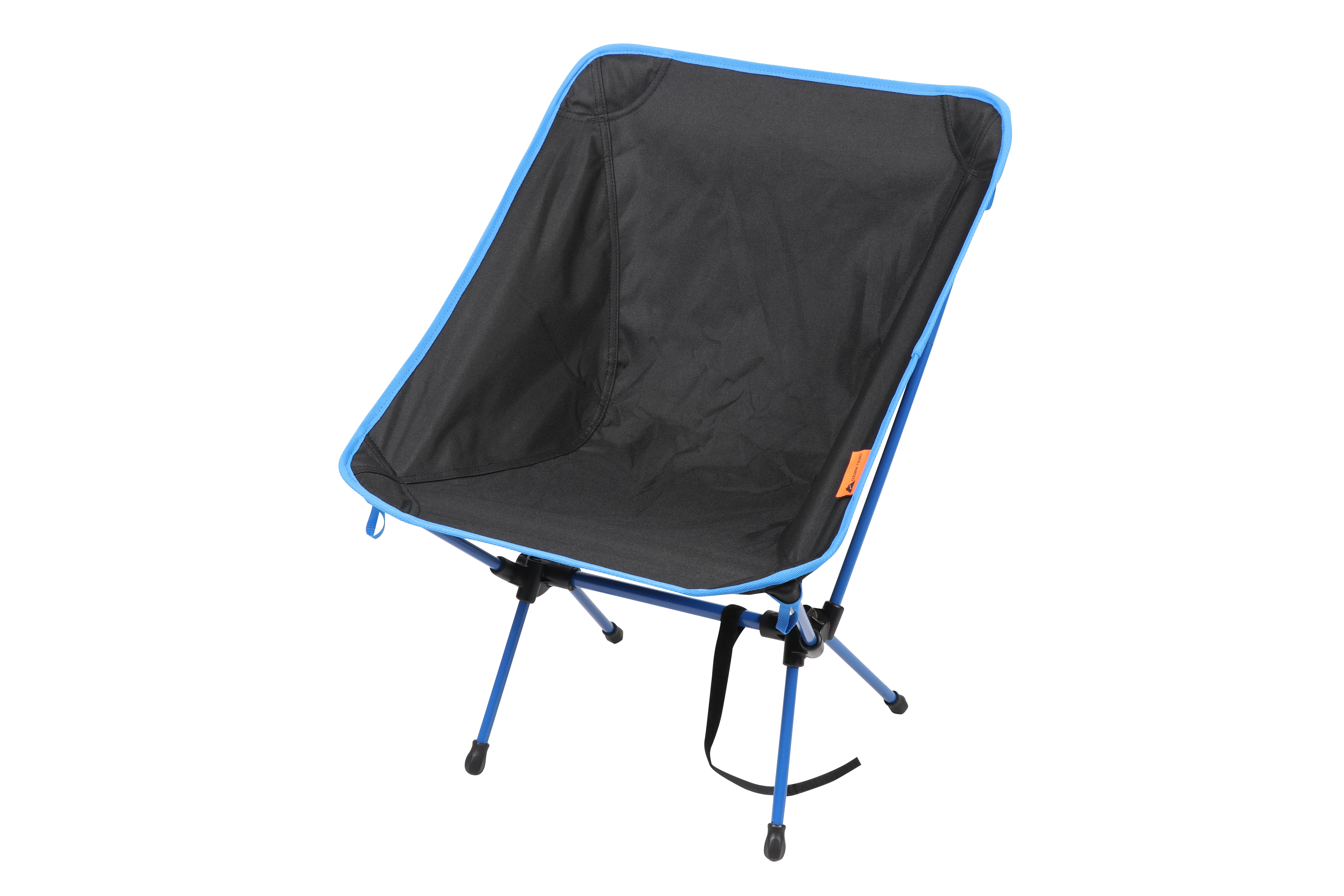 Compact Black and Blue Steel Backpacking Camping Chair