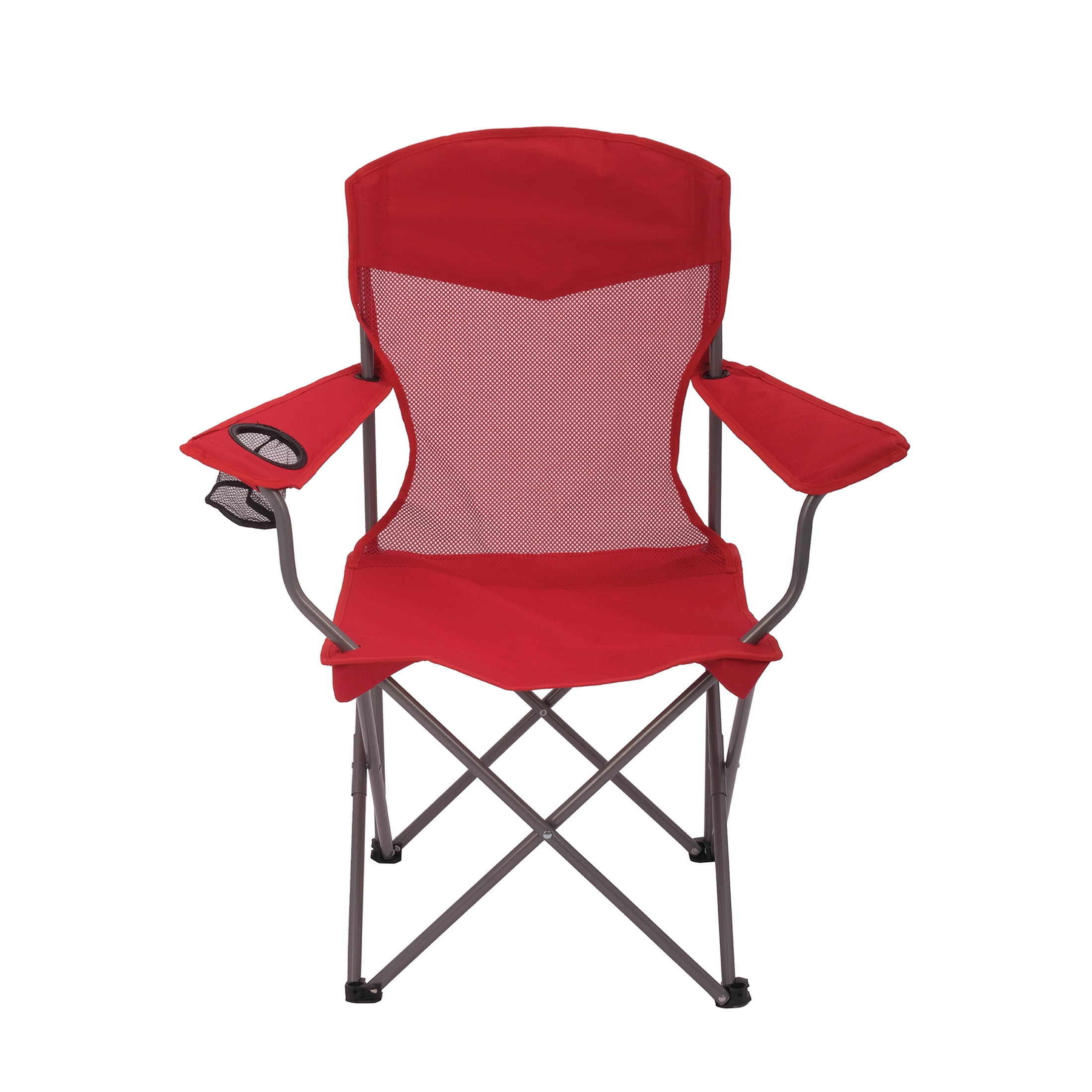 Ozark Trail Folding Camp Chair with Cup Holder, Red Kuwait Ubuy