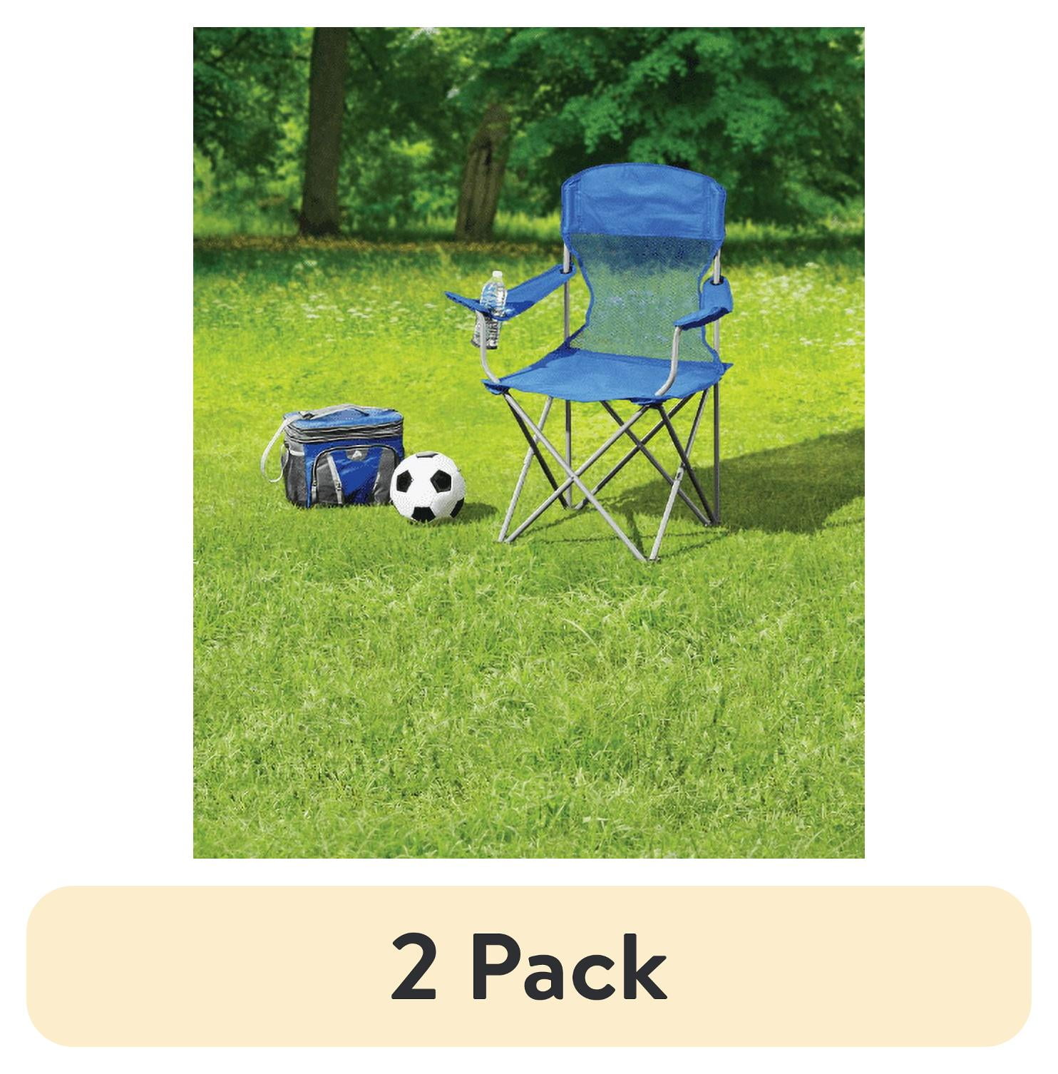 (2 pack) Ozark Trail Basic Mesh Folding Camp Chair with Cup Holder ...