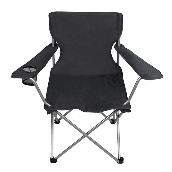 Ozark Trail Quad Folding Camp Chair with Cup Holder, Black