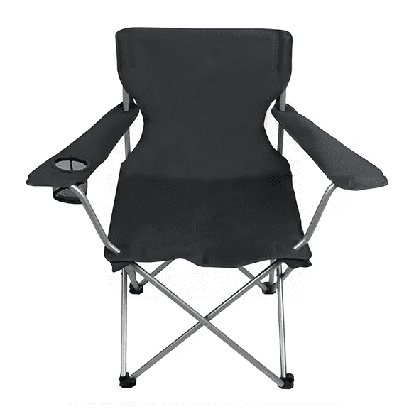 Ozark Trail Quad Folding Camp Chair with Cup Holder, Black