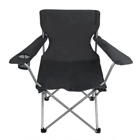 Ozark Trail Quad Folding Camp Chair with Cup Holder, Black