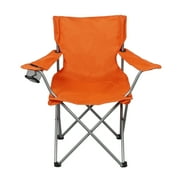 Ozark Trail Basic Quad Folding Camp Chair with Cup Holder, Bright Orange, Adult