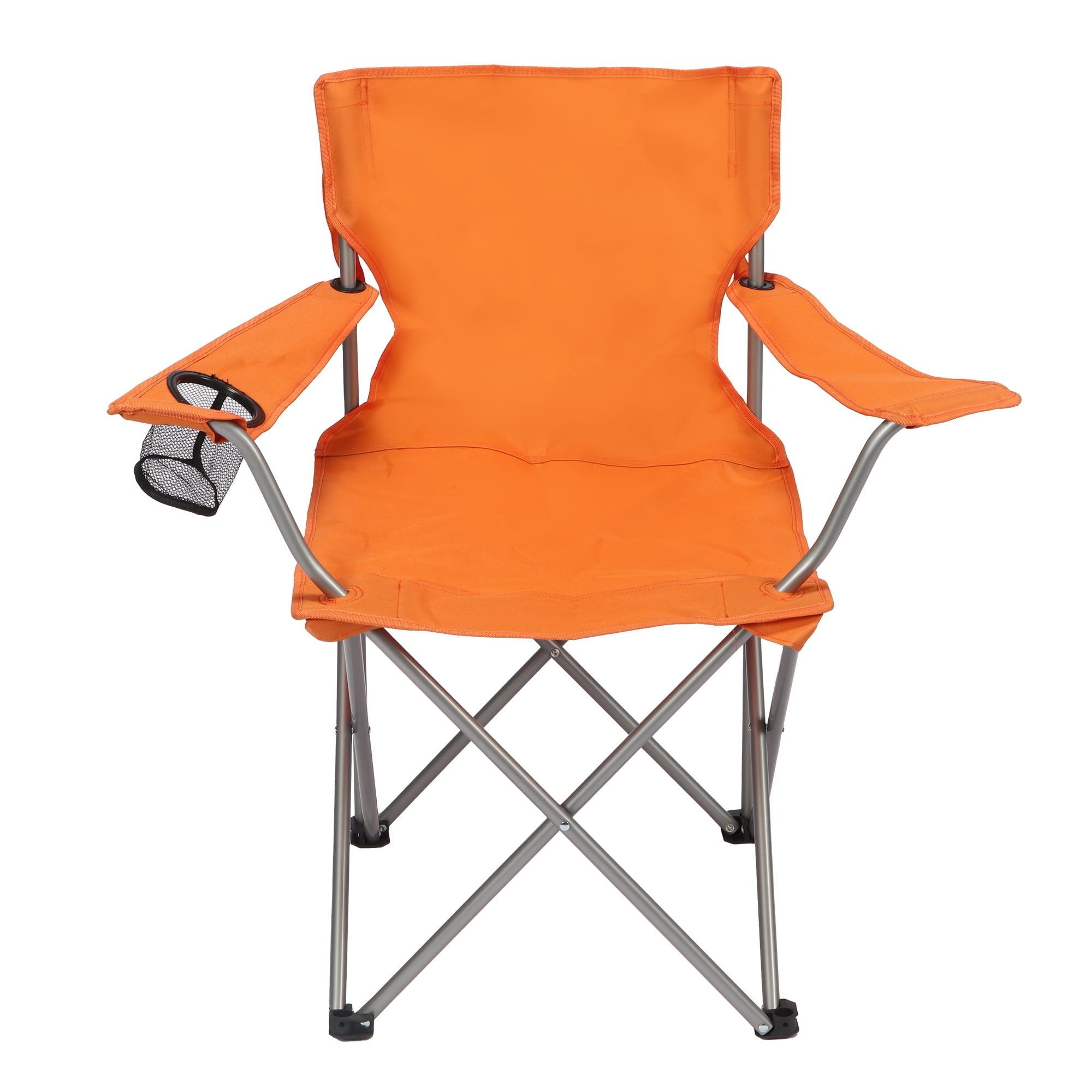 Ozark Trail Quad Folding Camp Chair with Cup Holder, Burnt Orange