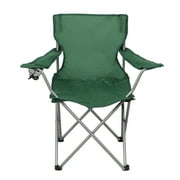 Ozark Trail Quad Folding Camp Chair with Cup Holder, Dark Green