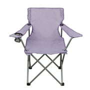 Ozark Trail Basic Quad Folding Camp Chair with Cup Holder, Adult, Lavender