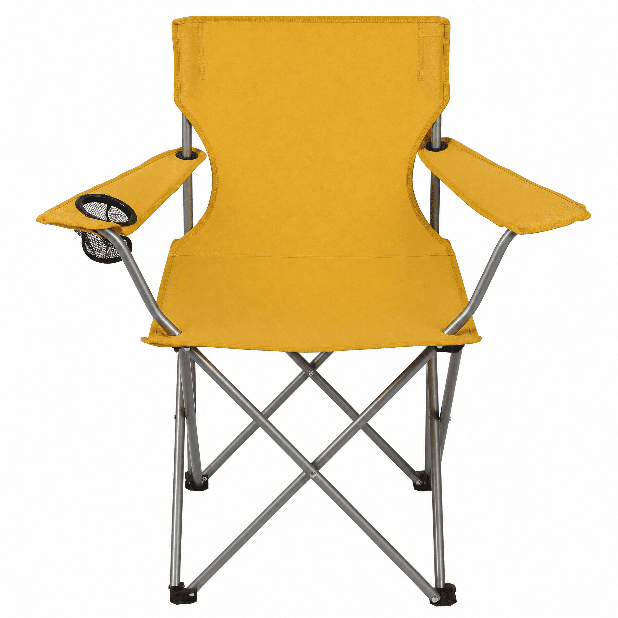 Ozark Trail Quad Folding Camp Chair with Cup Holder, Mustard Gold
