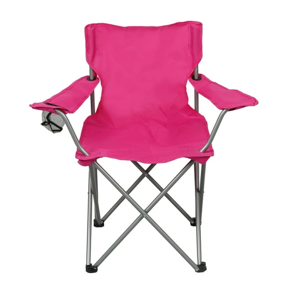 Ozark Trail FC-96806FU Basic Quad Folding Camp Chair with Cup Holder, Pink, Adult