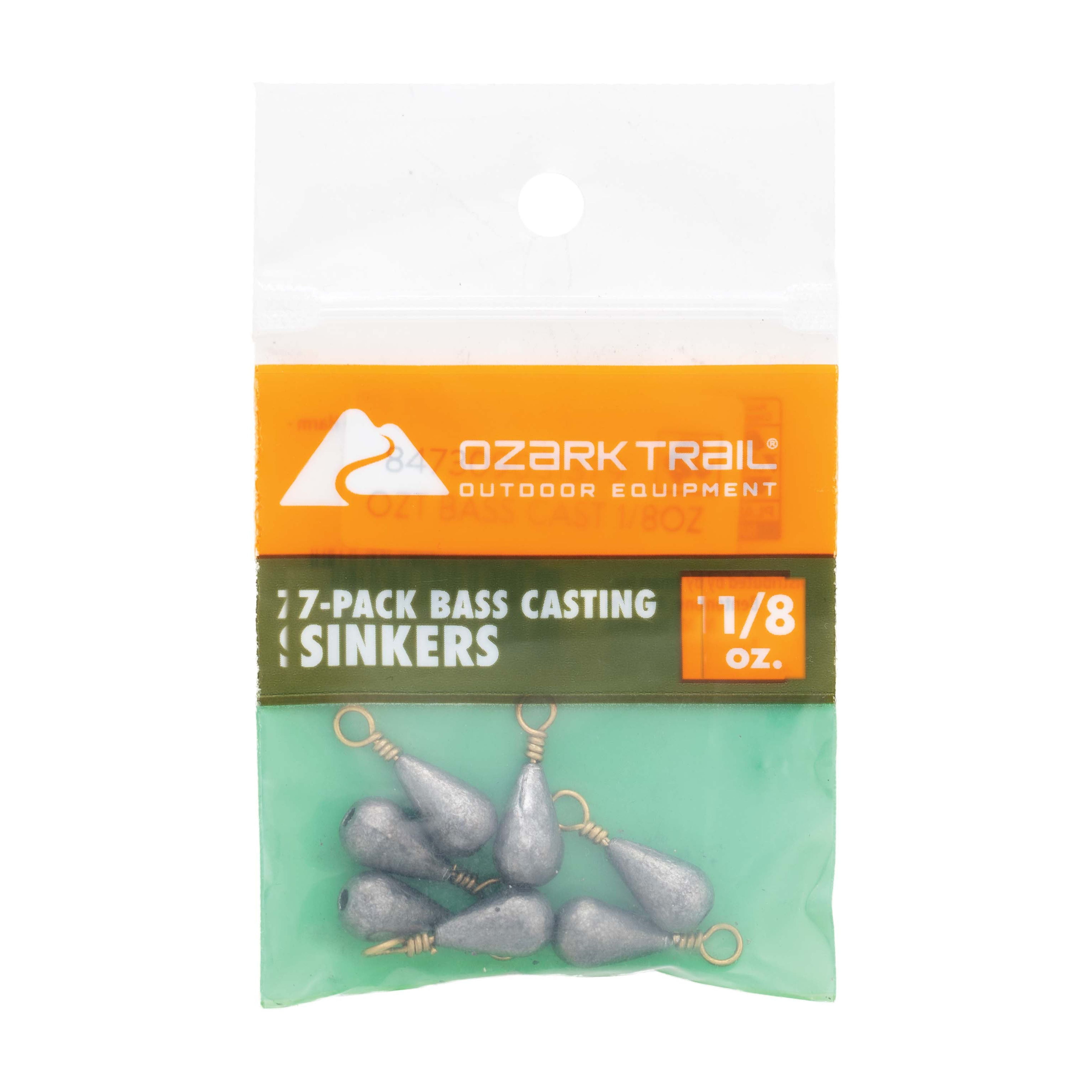 Ozark Trail Bass Casting Sinkers 1/8 oz Fishing Weights 7 Pack