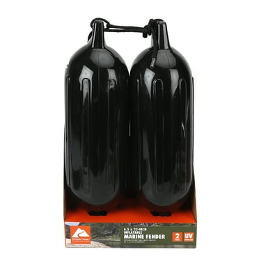 Ozark Trail Black 2 Pack 6.5" x 23" Inflatable Boat Bumper Marine Boat Fender