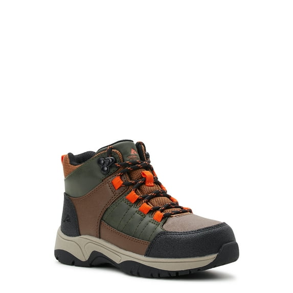 Ozark Trail Boy's Shoes Water Resistant Hiking Boots Ankle High, Brown