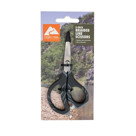 Ozark Trail Braided Fishing Line Scissors with Sharp Blades for Braid, Fluorocarbon, and Mono