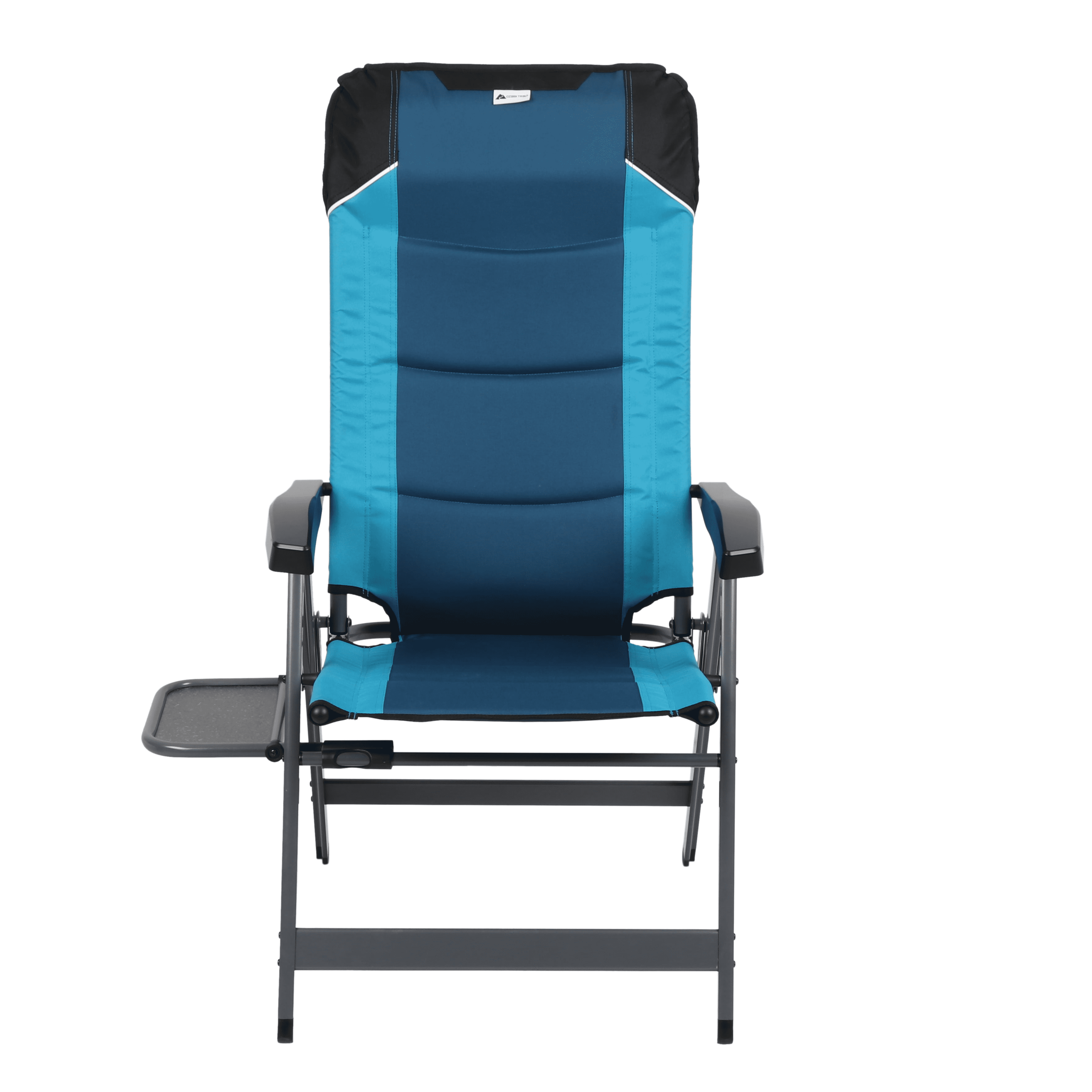 Ozark Trail Camping 5 Positions Recliner Chair with Side Table, Blue