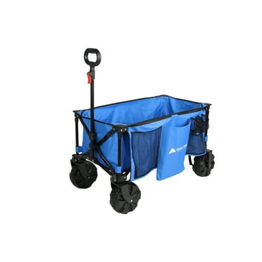 Ozark Trail Camping All-Terrain Folding Wagon with Oversized Wheels, Blue