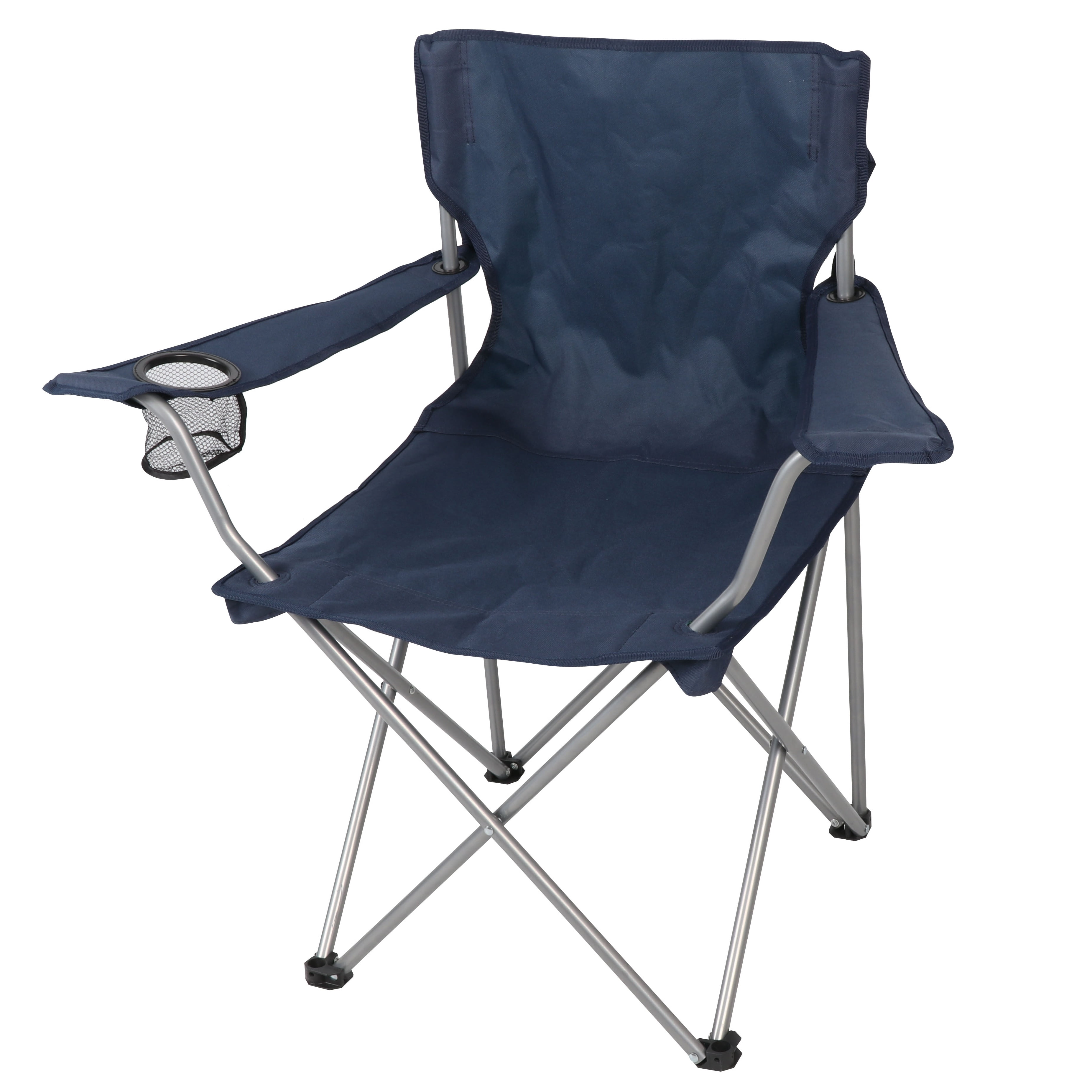 Ozark Trail Quad Folding Outdoor Camp Chair with Cup Holder, Blue