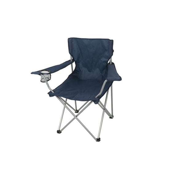 Ozark Trail Quad Folding Outdoor Camp Chair with Cupholder, Blue
