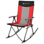 Ozark Trail Camping Rocking Chair, Red, Adult, 16.7 lb