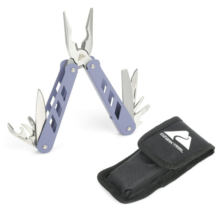 Ozark Trail Camping Stainless Steel 12 In 1 Multi Tool with Sheath Purple Walmart