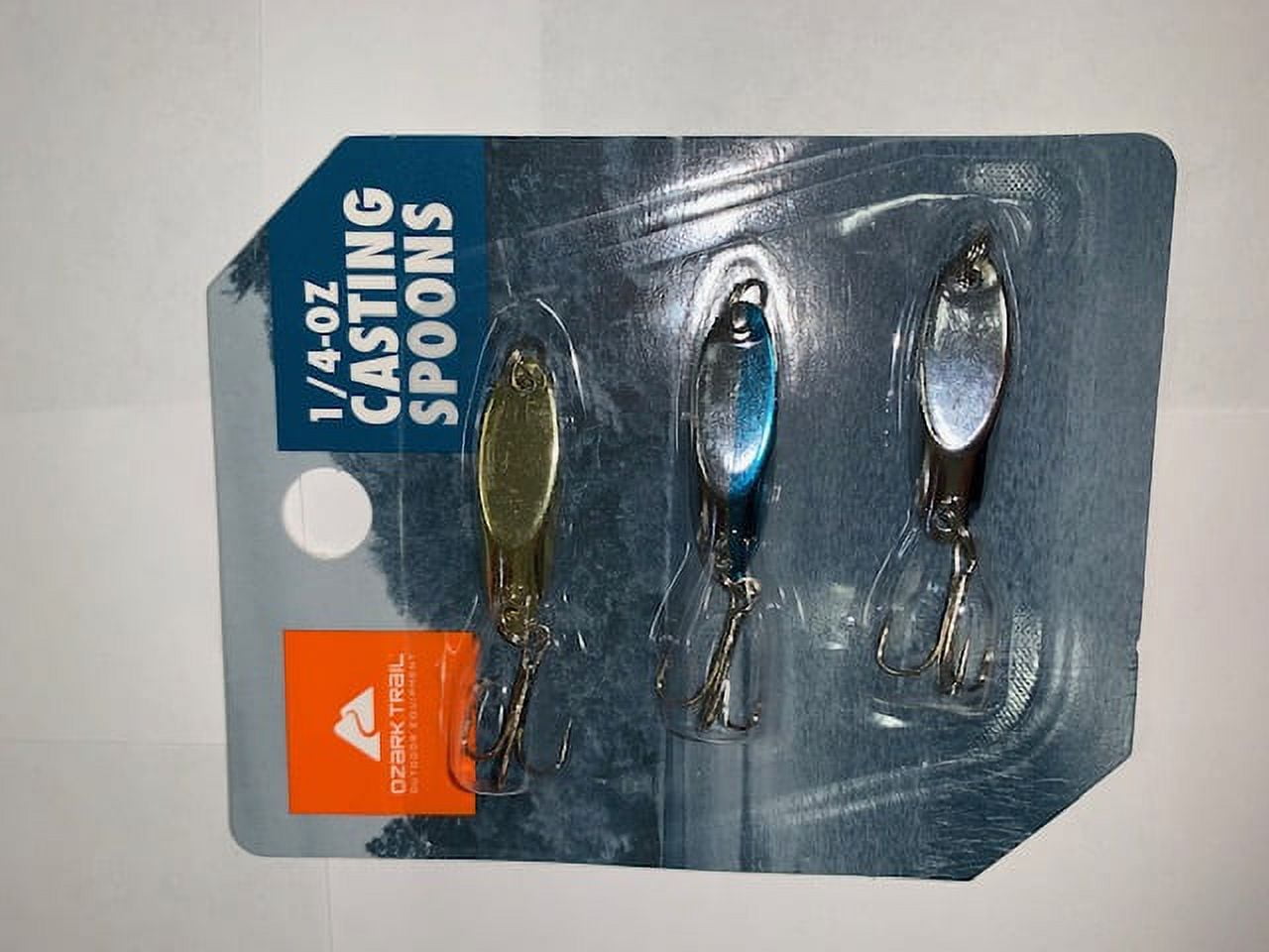Ozark Trail Casting Spoons Fishing Lures, Assorted Colors, 1/4 Oz., 3  Count, OZ14CS 
