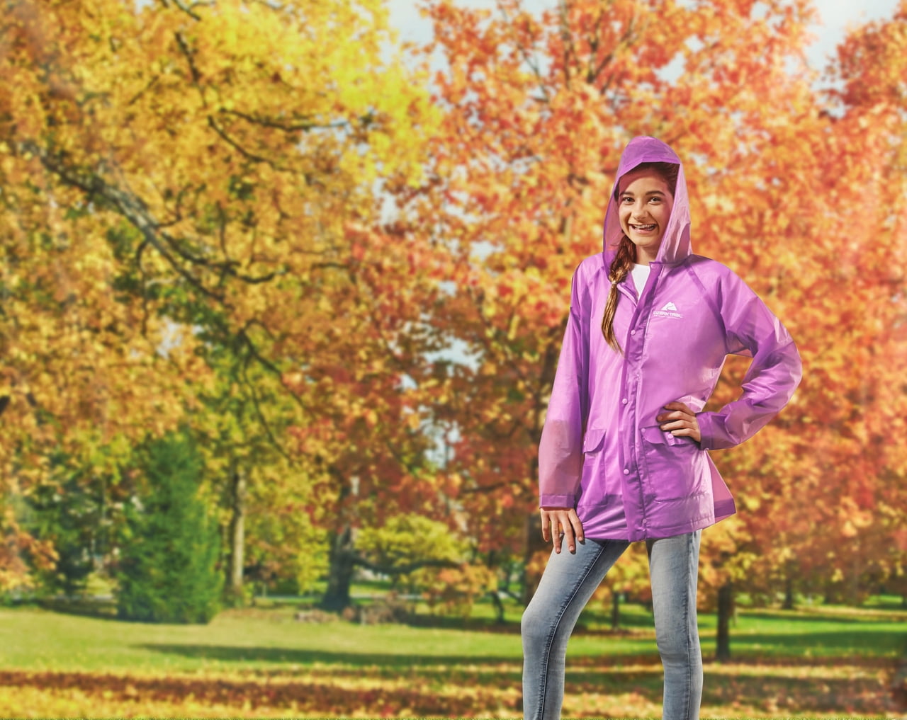 Ozark Trail Youth Rain Jacket S-M Lightweight Water Ozark Trail Youth Rain Jacket S-M Lightweight Water