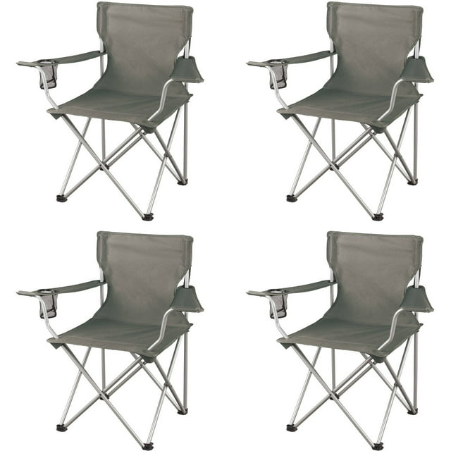 Ozark Trail Classic Folding Camp Chairs, with Mesh Cup Holder,Set of 4 ...