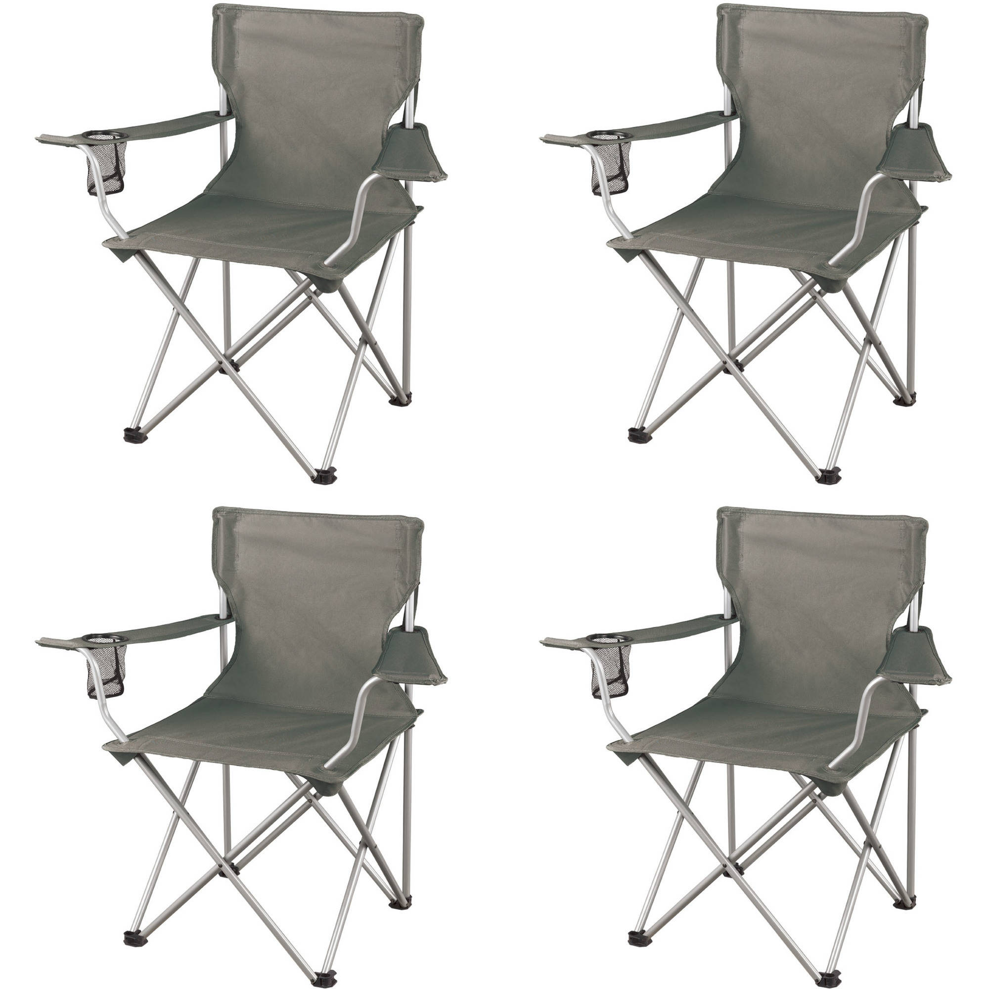 Ozark Trail Classic Folding Camp Chairs, with Mesh Cup Holder,Set of 4, 32.10 x 19.10 x 32.10 Inches - image 1 of 10