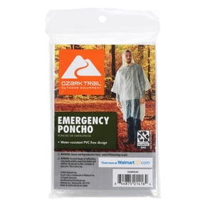 Ozark Trail Clear Emergency Poncho, Single Pack