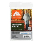 Ozark Trail Clear Hooded Adult Unisex Emergency Poncho, One Size Fits Most