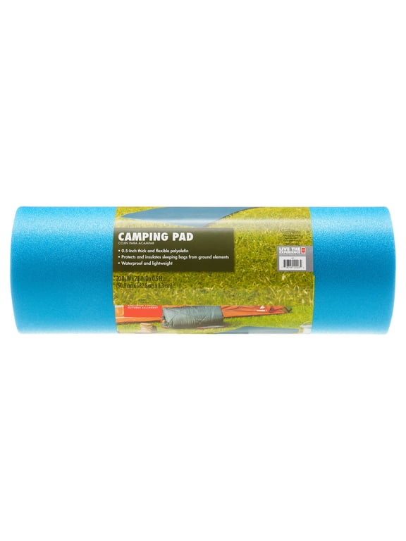 Closed Cell Foam Sleeping Pad, Blue, 20 in x 72 in x 0.5 in
