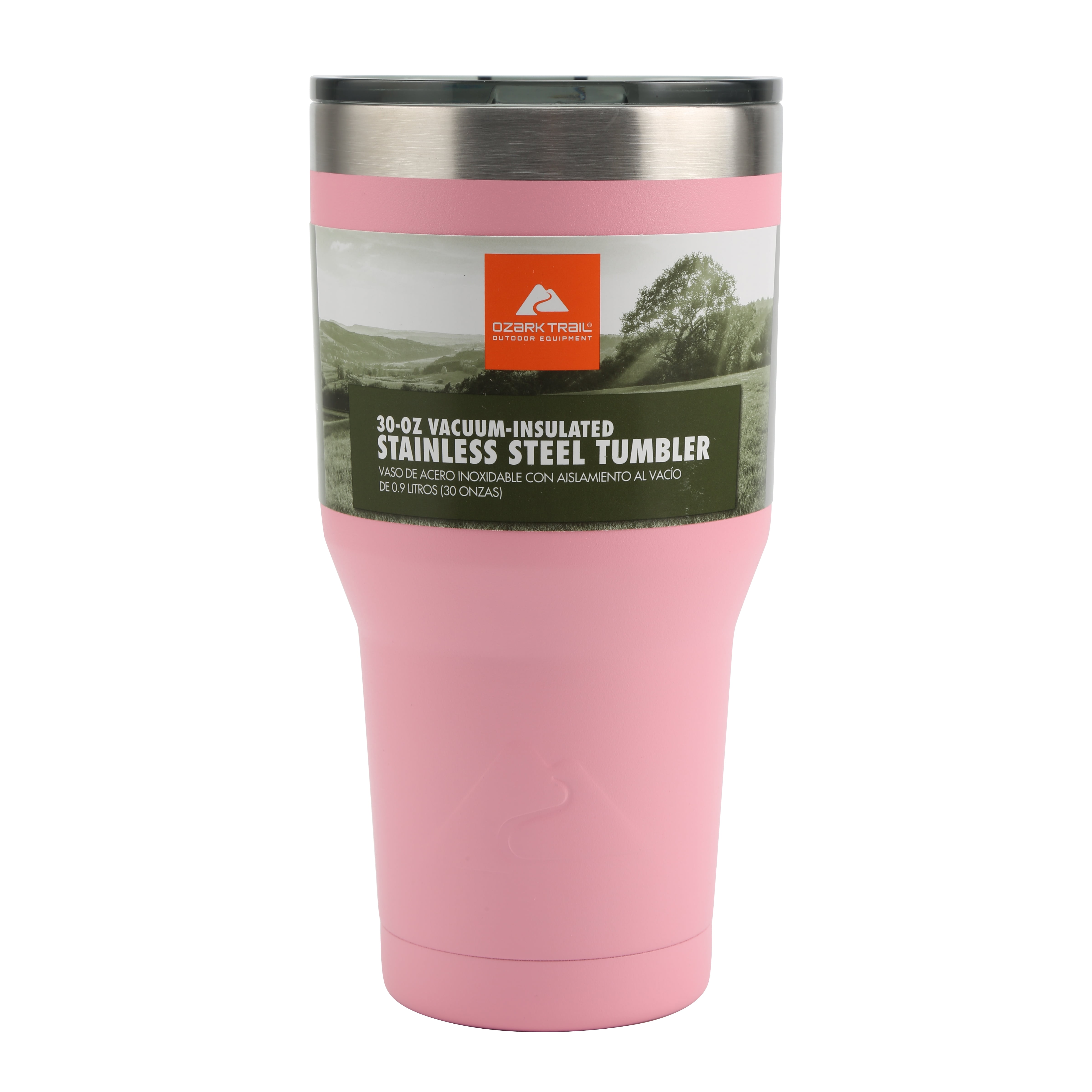 Ozark Trail 20 oz Stainless Steel Tumbler, Double-Wall, Vacuum-Sealed Pink