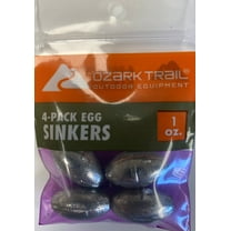 Ozark Trail Egg Sinker Fishing Weights, 1 oz, 4 Count