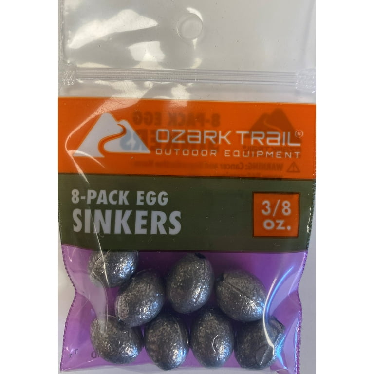 Stellar Egg Sinker 3/8 Ounce Fishing Weights (10 Pack), Fishing Sinkers for  Saltwater Freshwater, Fishing Gear Tackle