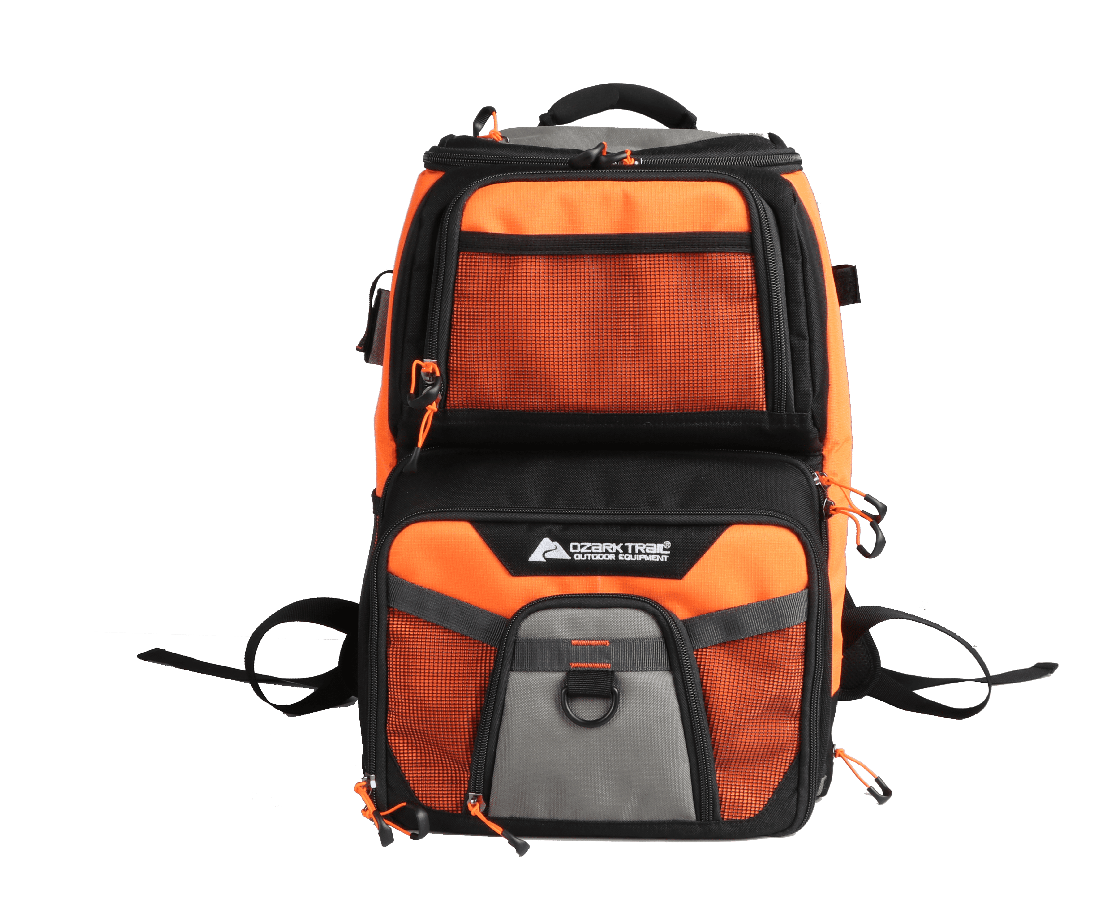 Ozark Trail Elite Durable Fishing Tackle Backpack with 360 & 350 Boxes,  Orange and Black 