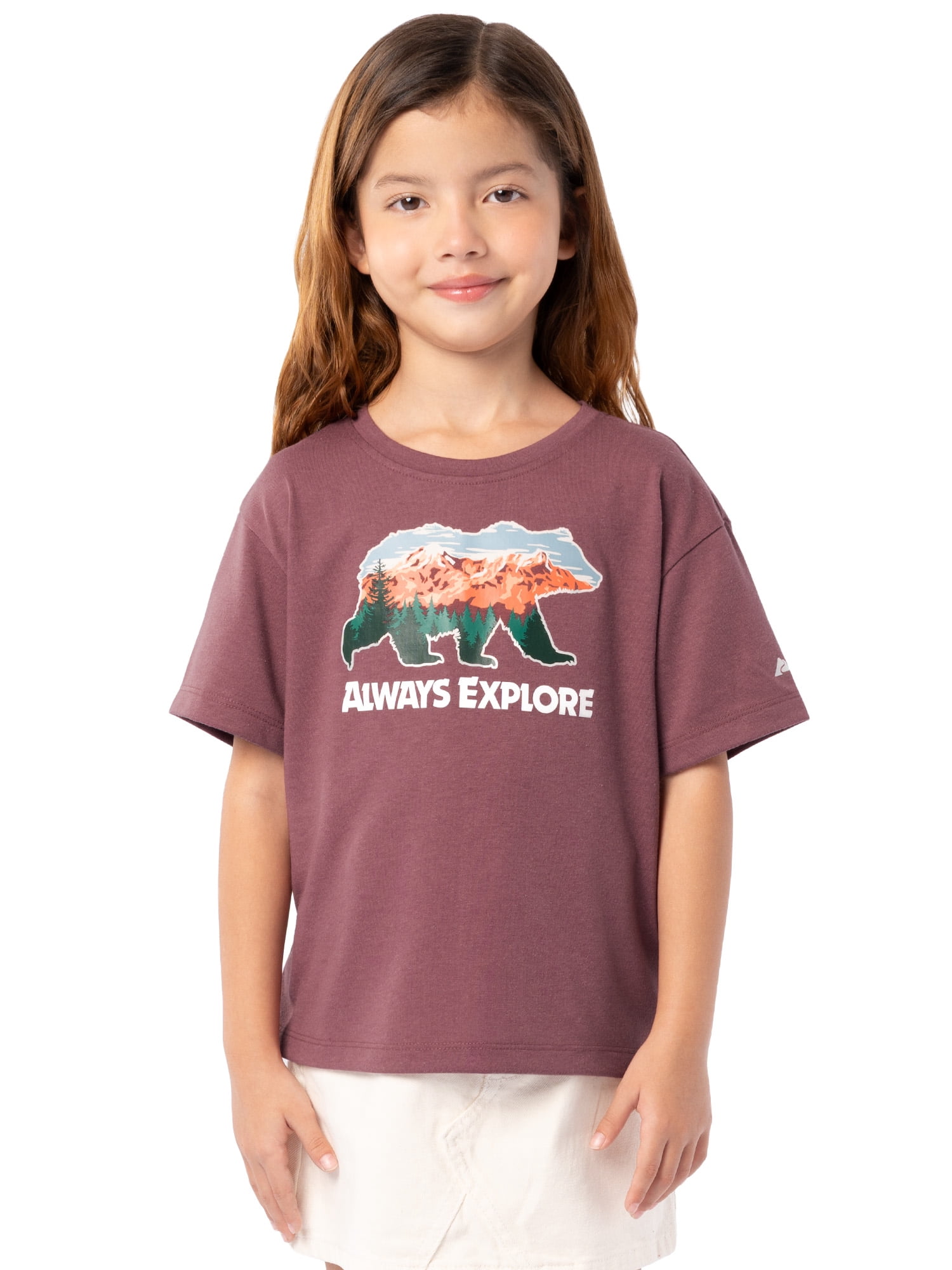 Ozark Trail Girl's Boxy Graphic Tee, Sizes 4-18 & Plus