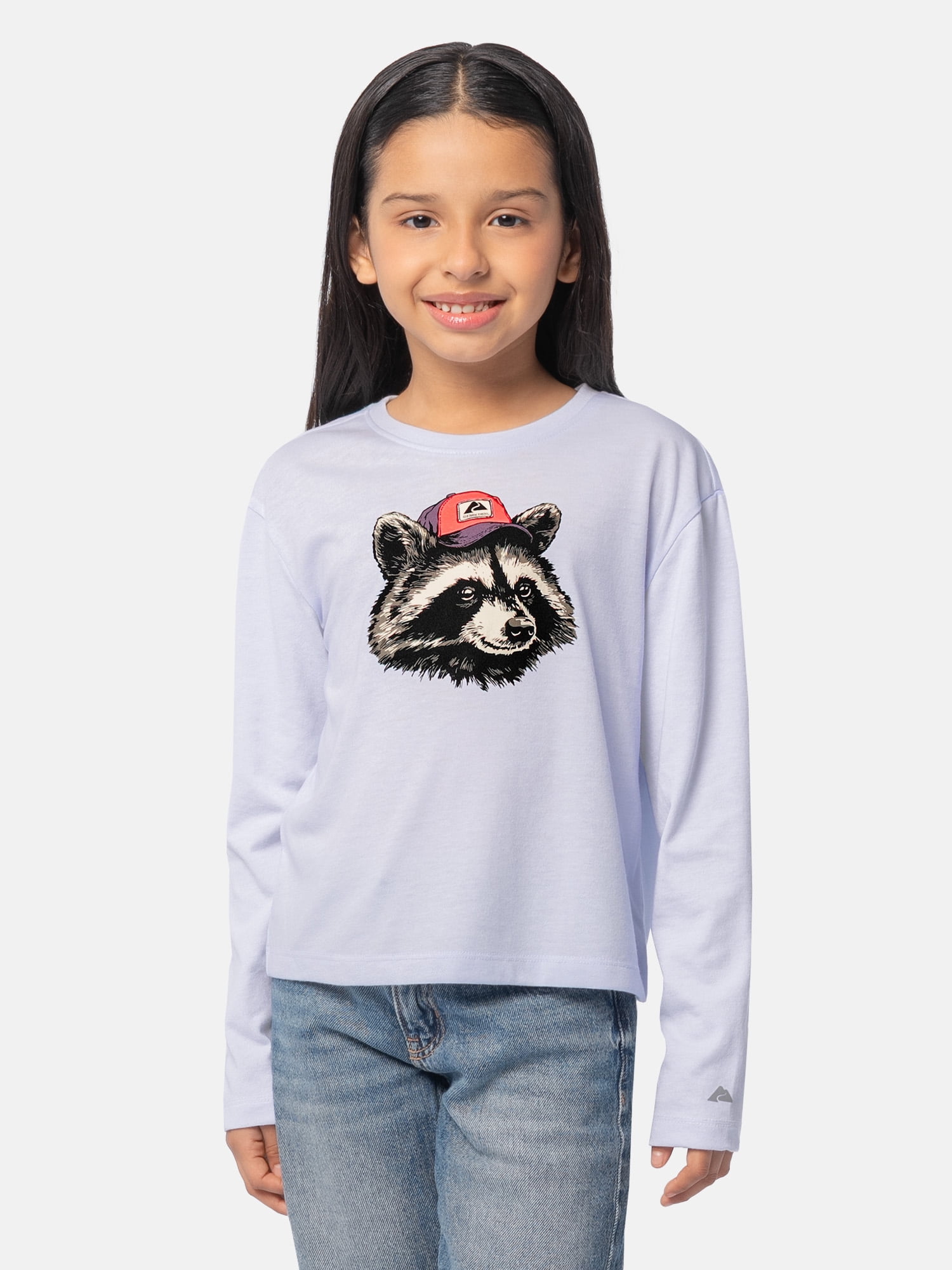 Ozark Trail Girl's Graphic Long Sleeve Tee, Sizes 4-18 & Plus