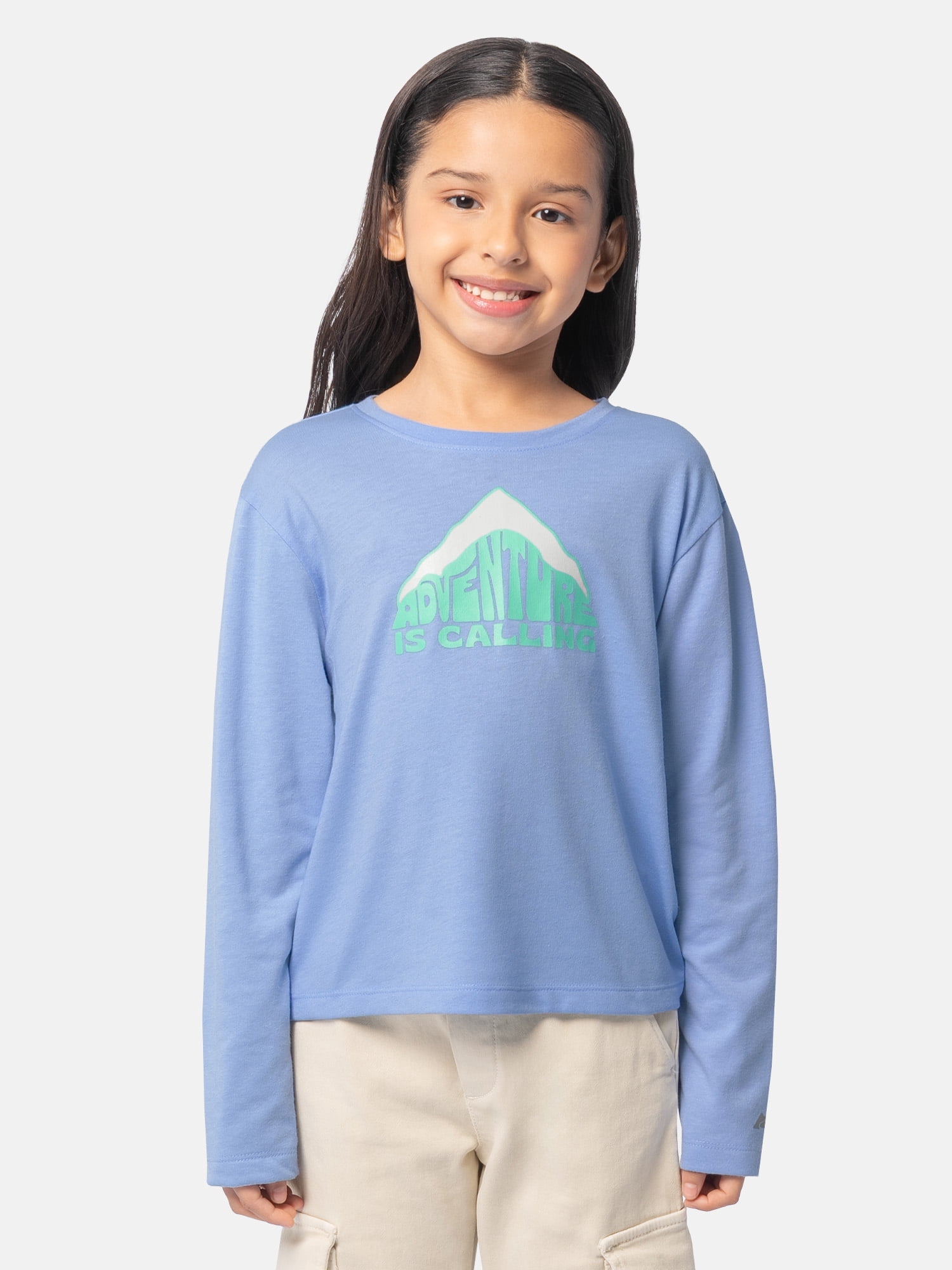 Ozark Trail Girl's Graphic Long Sleeve Tee, Sizes 4-18 & Plus
