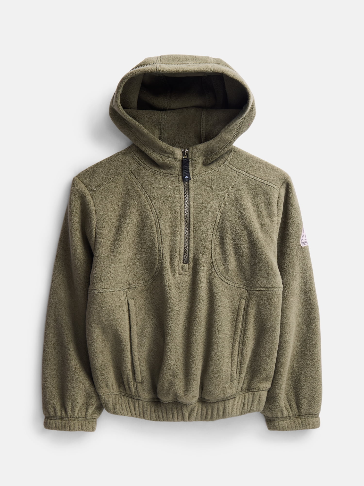 Ozark Trail Girl's Quarter Zip Fleece Hoodie, Size 4-18 & Plus